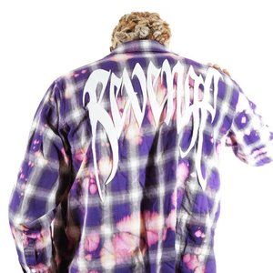Revenge Bleached Purple Flannel  Zipper Limited Edition